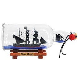 Barco Perla Negra a Escala en una Botella 27 cm