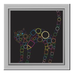 Cuadro Gato Geométrico 60X60