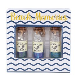 Set Botellas Náuticas Decorativas Diseño Conchita, Ancla y Estrella de Mar