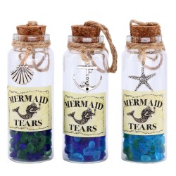 Set Botellas Náuticas Decorativas Diseño Conchita, Ancla y Estrella de Mar