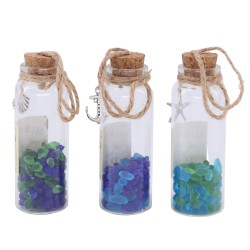 Set Botellas Náuticas Decorativas Diseño Conchita, Ancla y Estrella de Mar