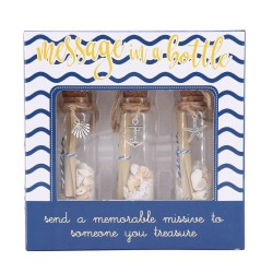 Set Decorativo Mensaje en una Botella Náutica Diseño Conchita, Ancla y Estrella de Mar