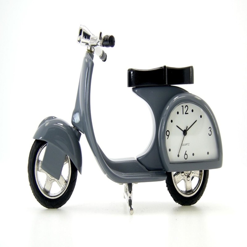 Figura Decorativa Reloj Moto Gris