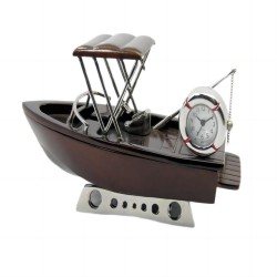 Figura Decorativa Reloj de Barco de Pesca Marrón