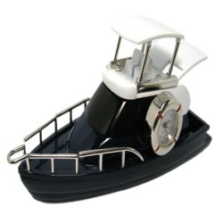Figura Decorativa Reloj de Yate Azul Marino con Blanco