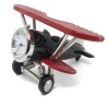 Figura Decorativa Biplano Negro con Alas Rojas