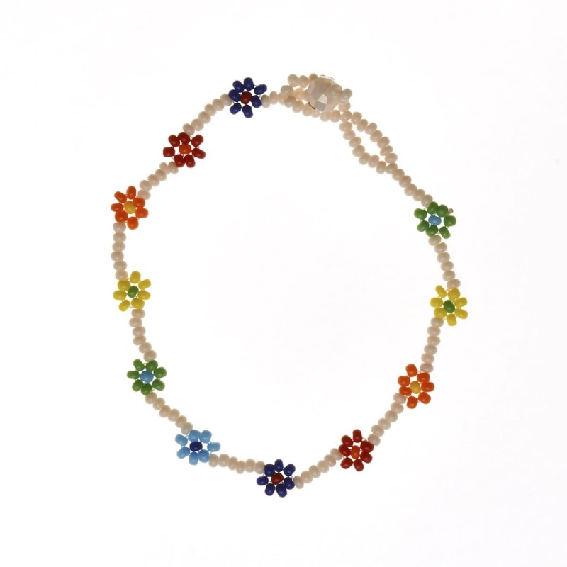 Pulsera Flores Chaquira Artesanal