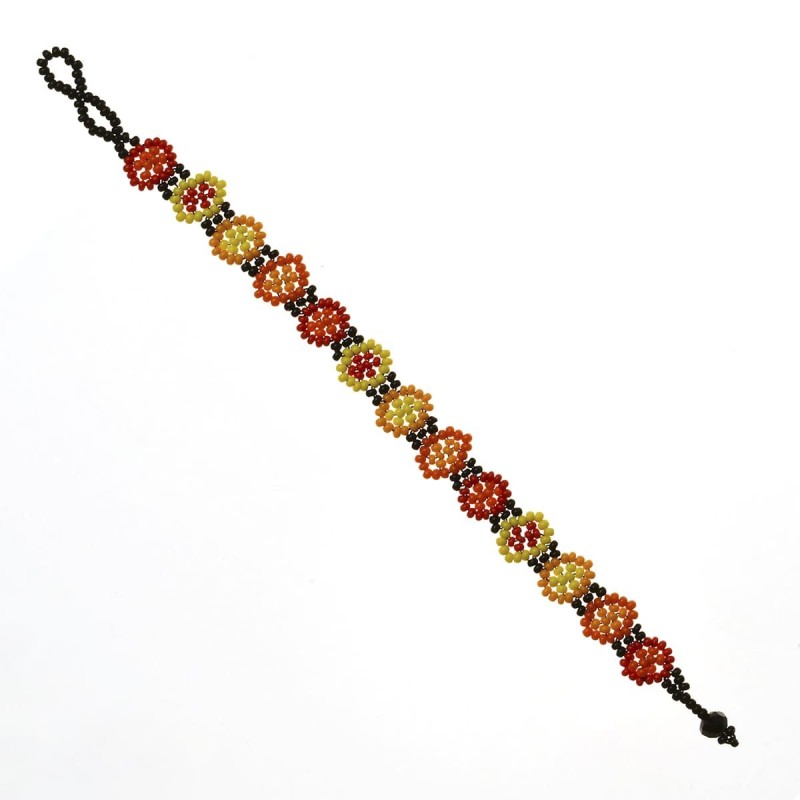 Pulsera Flor Chaquira Artesanal