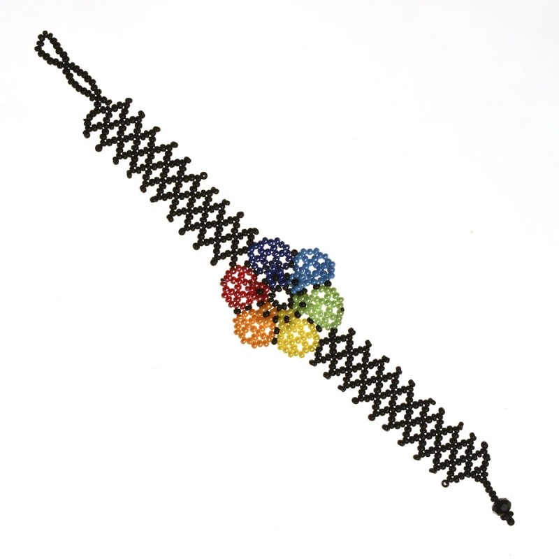 Pulsera Flor Chaquira Artesanal