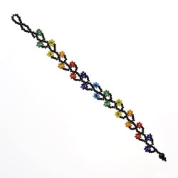 Pulsera Flores Chaquira Artesanal
