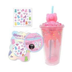 Vaso Con Tapa Y Popote Gummy Bear Rosa Hot Focus 399gbp
