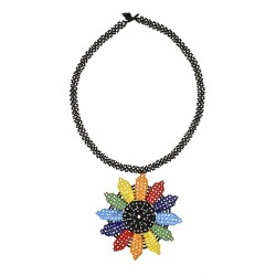 Collar Flor Chaquira Artesanal