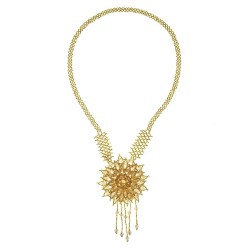 Collar Flor Chaquira Artesanal