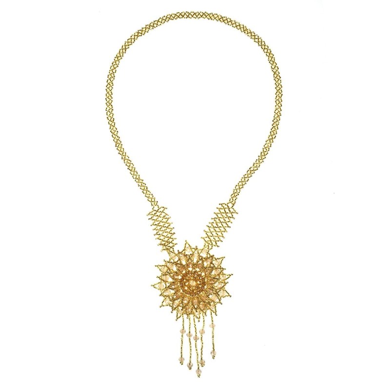 Collar Flor Chaquira Artesanal