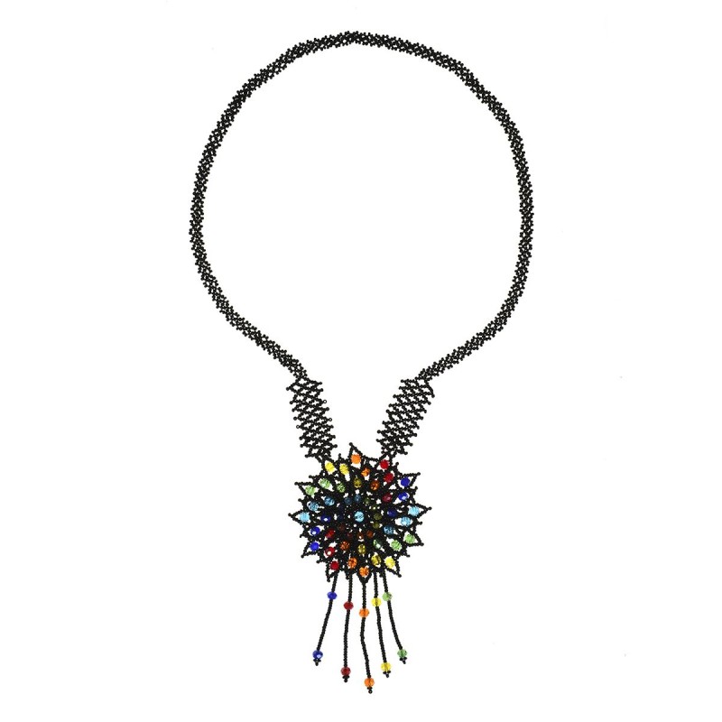 Collar Flor Chaquira Artesanal
