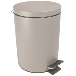 Home Nature Bote de Basura Redondo de Metal con Pedal  Color Gris  33*23*23 Cm
