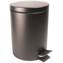 Home Nature Bote de Basura Redondo de Metal con Pedal  Color Negro 33*23*23 Cm