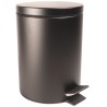 Home Nature Bote de Basura Redondo de Metal con Pedal  Color Negro 33*23*23 Cm