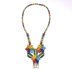 Collar Flor Chaquira Artesanal