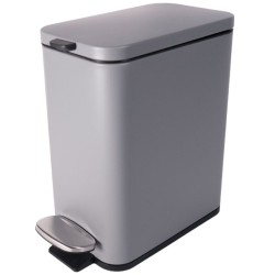 Home Nature Bote de Basura de Metal con Pedal  Color Gris  28.5*30.5*14 Cm