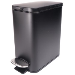 Home Nature Bote de Basura de Metal con Pedal  Color Negro 28.5*30.5*14 Cm
