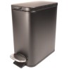 Home Nature Bote de Basura de Metal con Pedal  Color Negro 28.5*30.5*14 Cm
