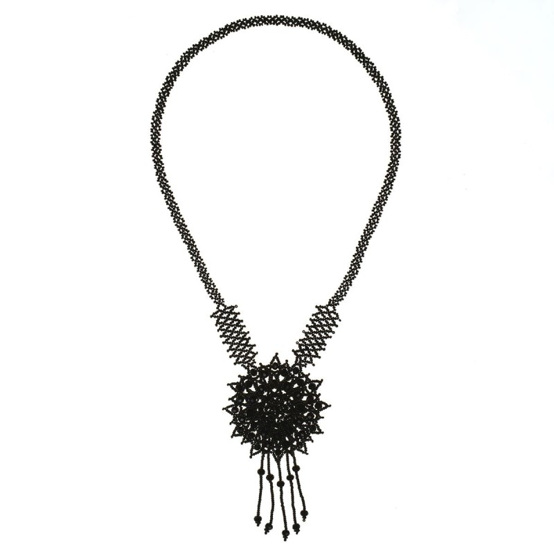 Collar Flor Chaquira Artesanal