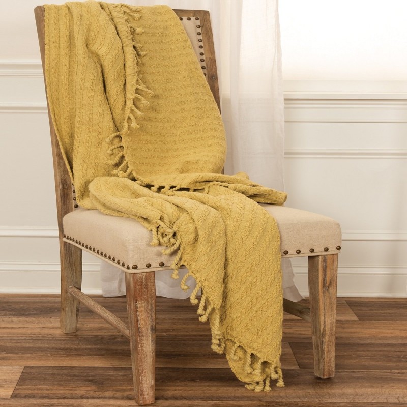 Frazada Home & Details Boho 127X152Cm Mostaza