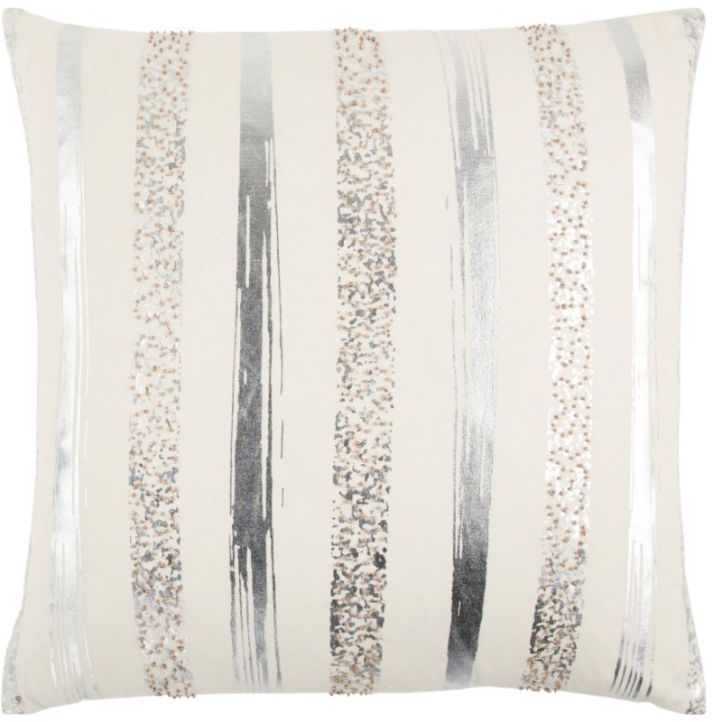 Cojin Home & Details Lineas 50X50Cm Ivory/plata