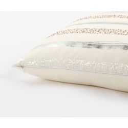 Cojin Home & Details Lineas 50X50Cm Ivory/plata