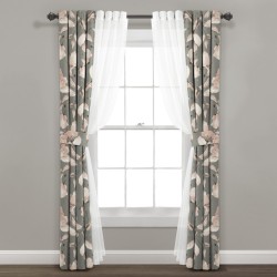 Cortina Botanic Garn Set  6 Pc 1.04X.84 Rosa Gris Triangle