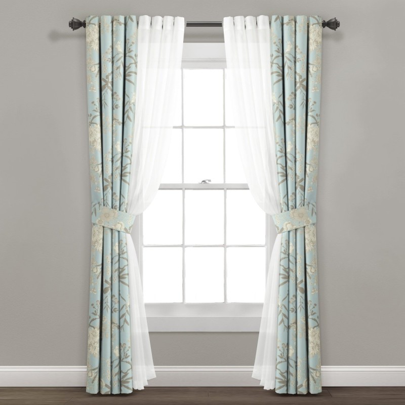 Cortina Botanical Garn Set  6 Piezas 1.04X.84 Teal Triangle