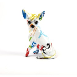 Figura Decorativa Resina Perro Chihuahua Multicolor