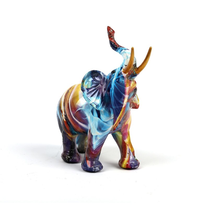 Figura Decorativa Resina Elefante Multicolor