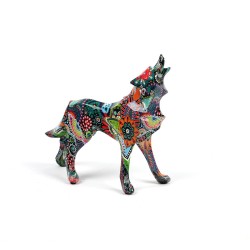 Figura Decorativa Resina Lobo Multicolor
