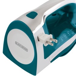 Plancha de vapor con cable retráctil azul